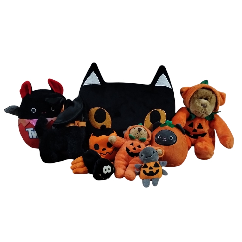 Halloween Plush Bundle Hyde And Eek Black Cat Pillow Squishmallows Dakin Pumpkin